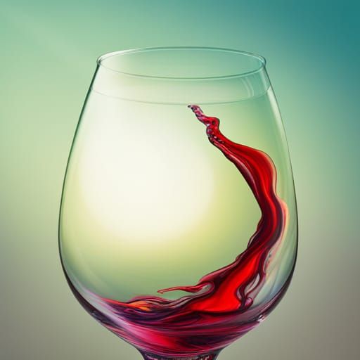 Hyperrealistic Wine Glass Splash Art