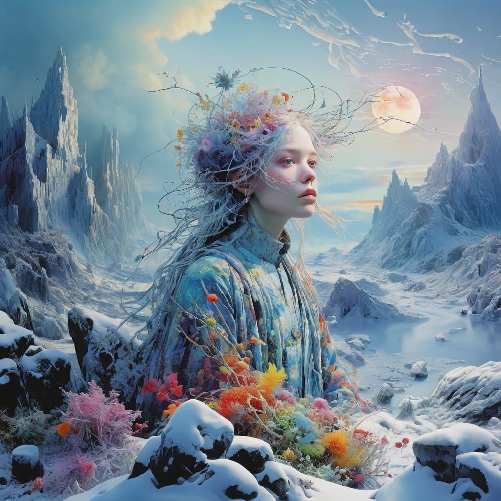 Entangled Mystery Inspired by Surrealist and Romantic Styles