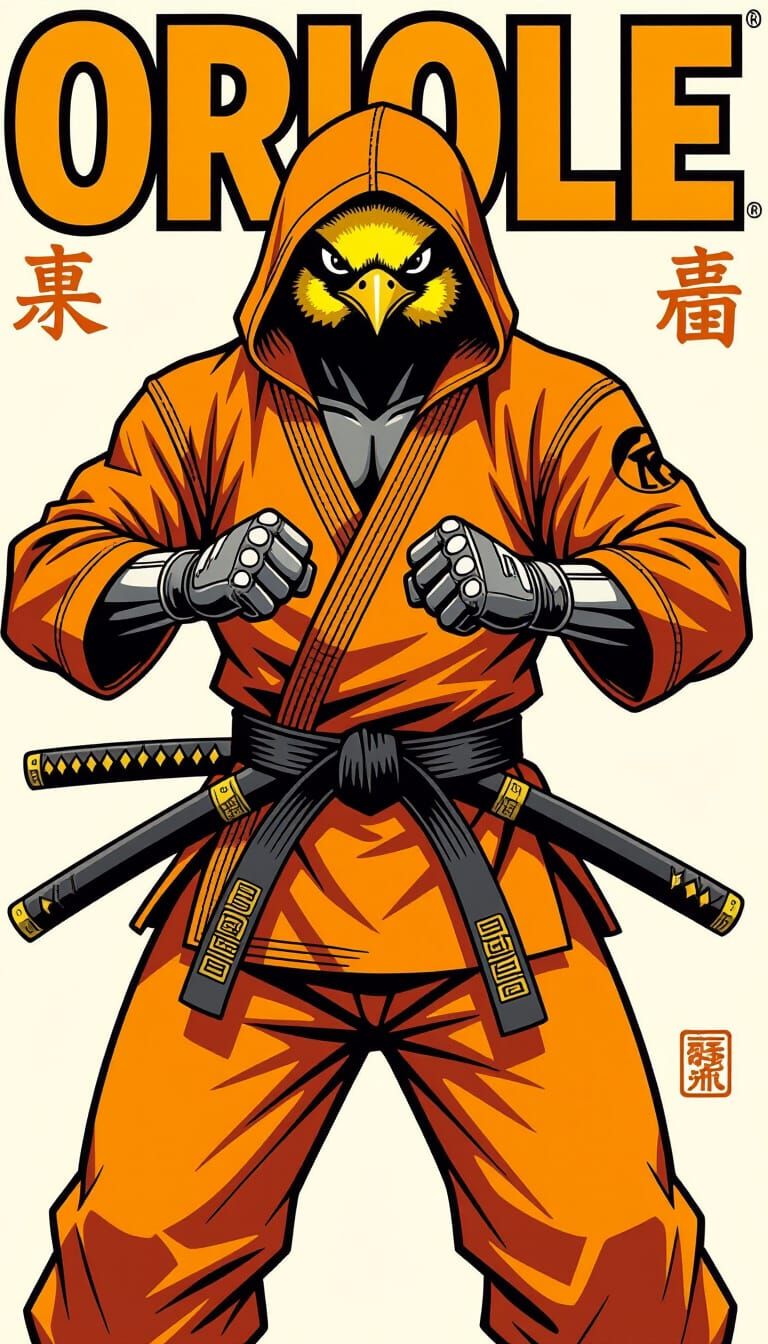 Oriole Judo Master in Comic Book Martial Arts Style