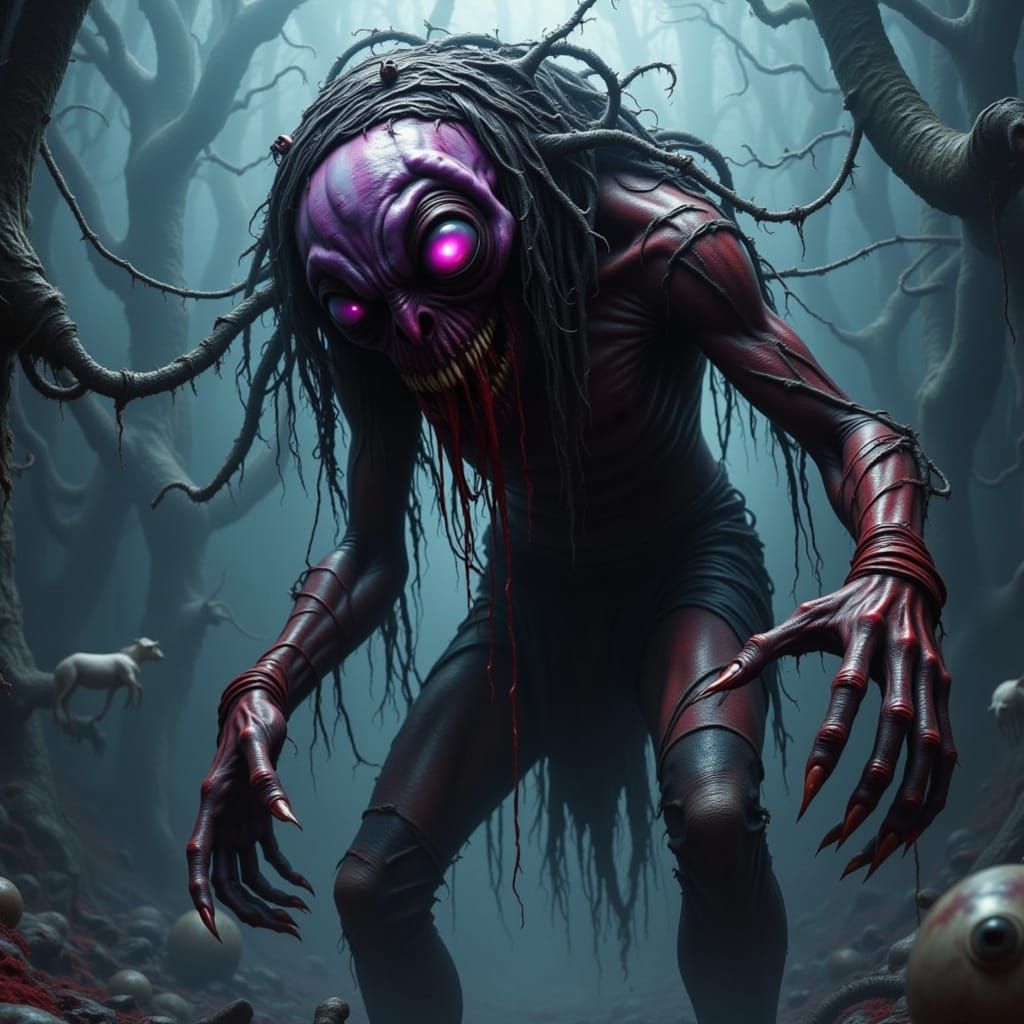 Grotesque Cyclops Looms in the Shadows