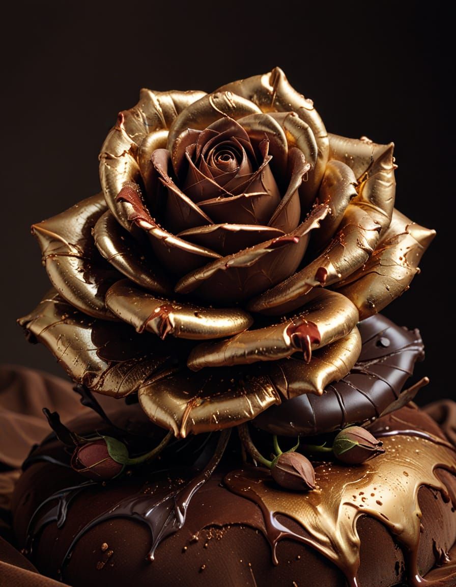 Chocolate Rose Sculpture in Style of Irving Penn