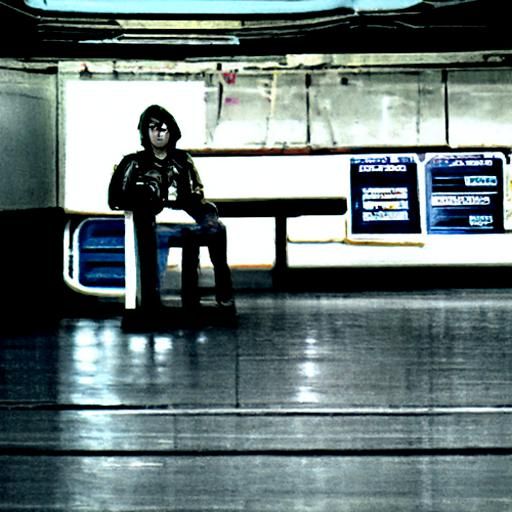 Solitary Figure in Empty Subway Station