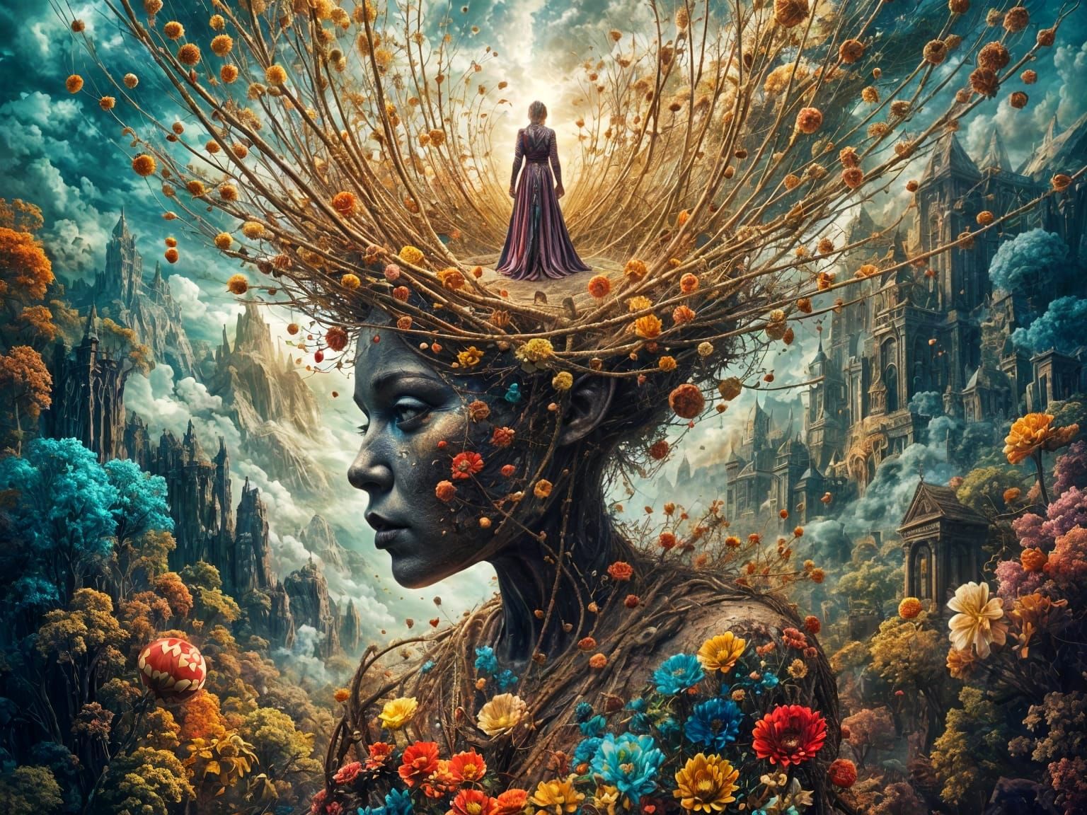 Magical Circus Creatures in Surreal Dreamscape