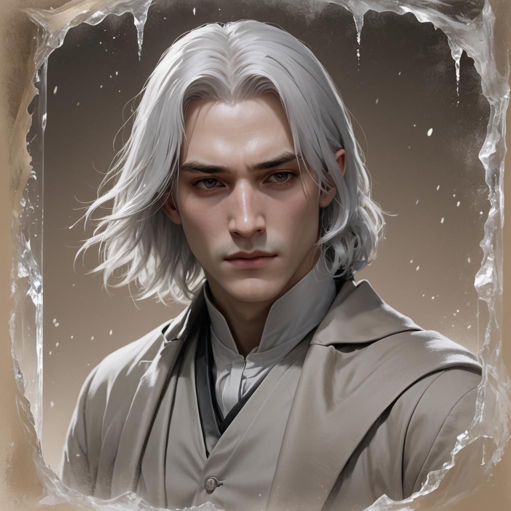 Icy Portrait of Elegant Young Man