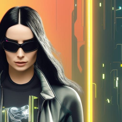 Woman in Neuron Suit: Cyberpunk 2099 Style