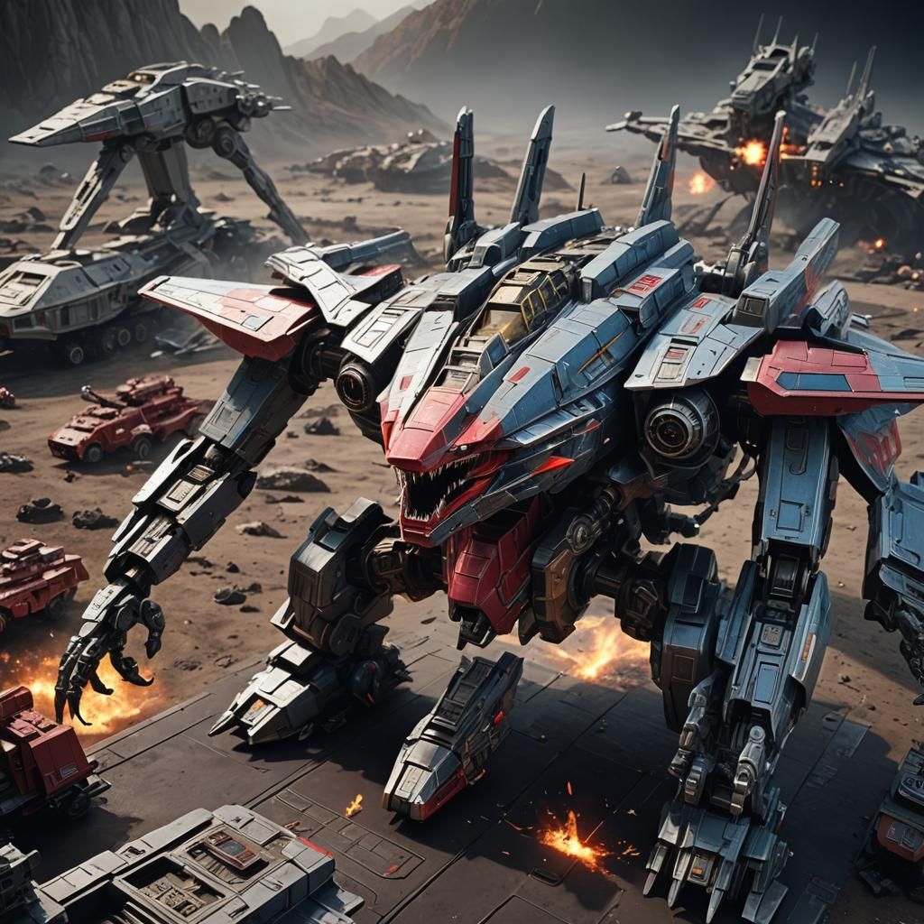 Futuristic Mech Creature in Sci-Fi Setting