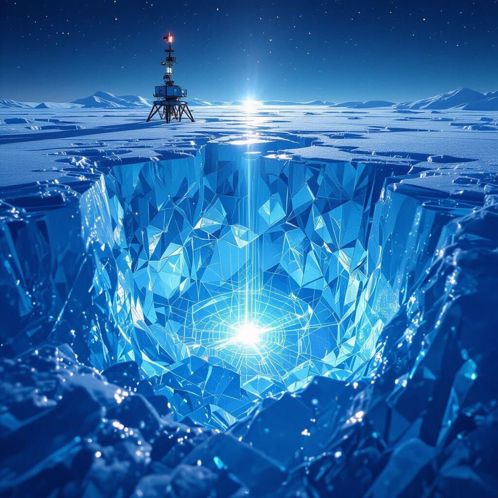 IceCube Neutrino Detector in Antarctic Ice