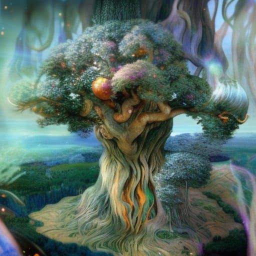 Yggdrasil: Norse World Tree, Ethereal Matte Painting