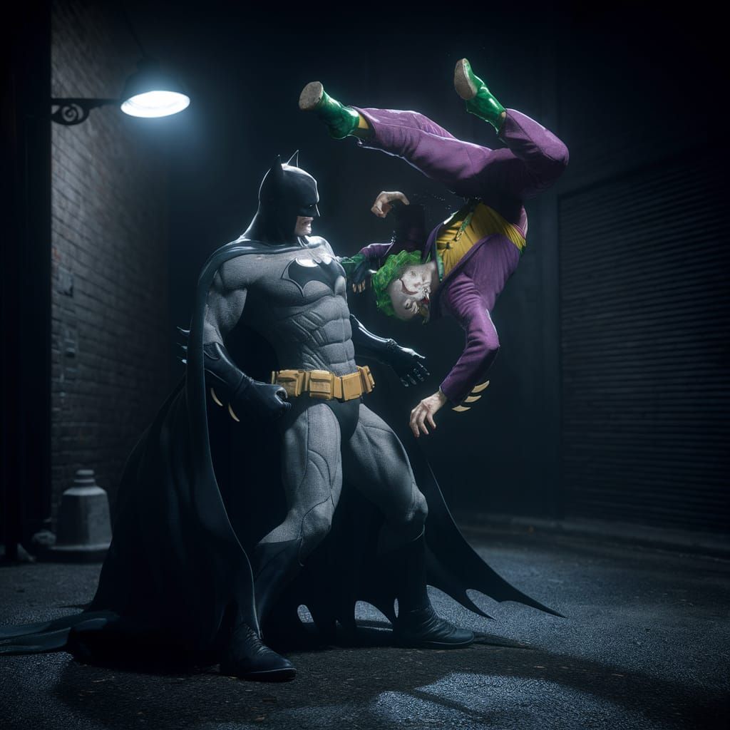 Batman vs Joker: Epic 3D Rendering in Gotham