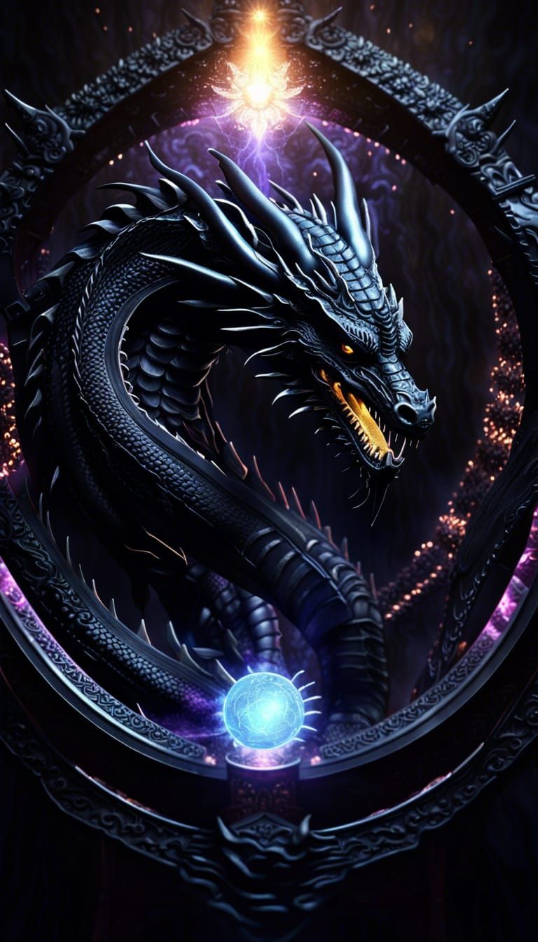 Black Dragon God Emerges from Time Portal