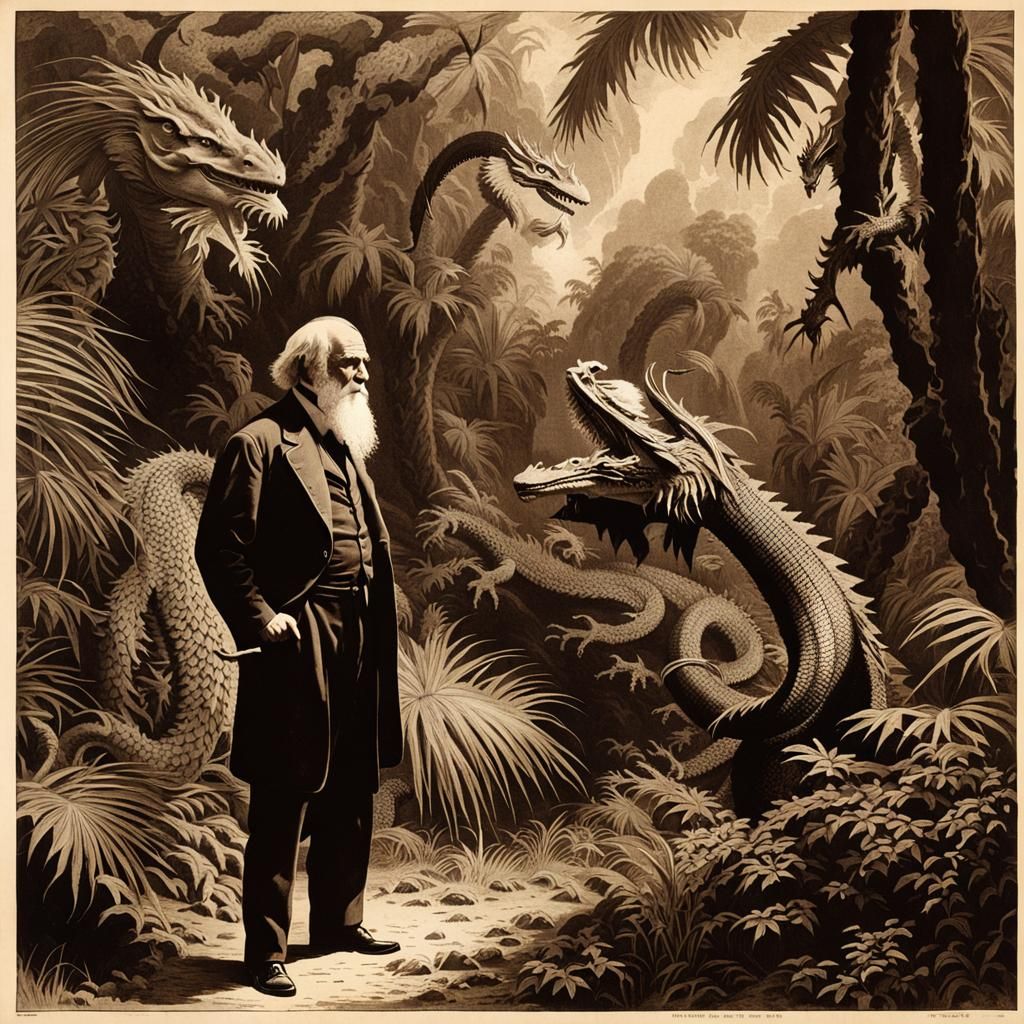 Darwin and Dragon: Vintage Newspaper Clipping
