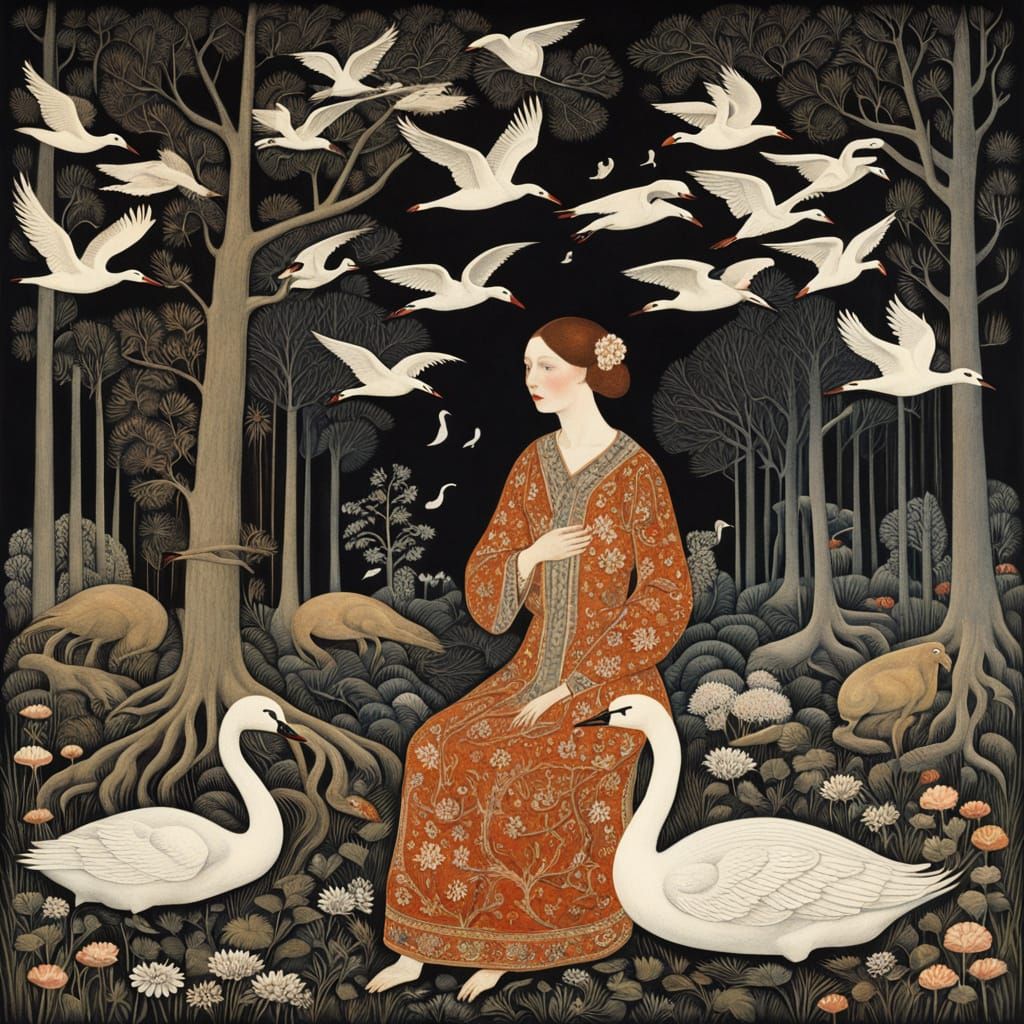 Women Rise Like Trees in a Vibrant Forest Landscape, Inspire...