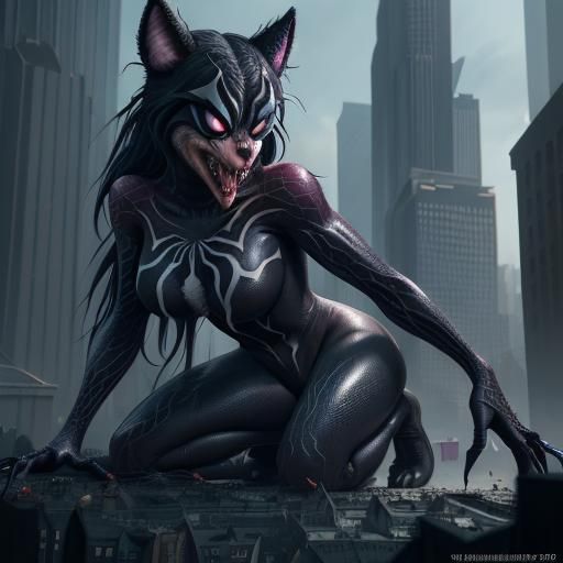 Giant Spider-Gwen Symbiote Werewolf Concept Art