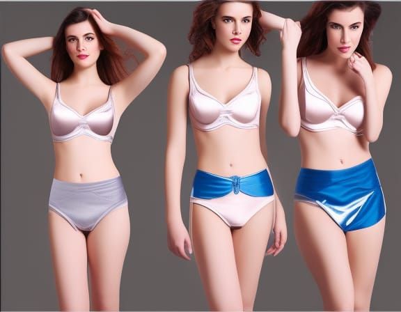 Satin Lingerie Fashion Illustration in Collage Style