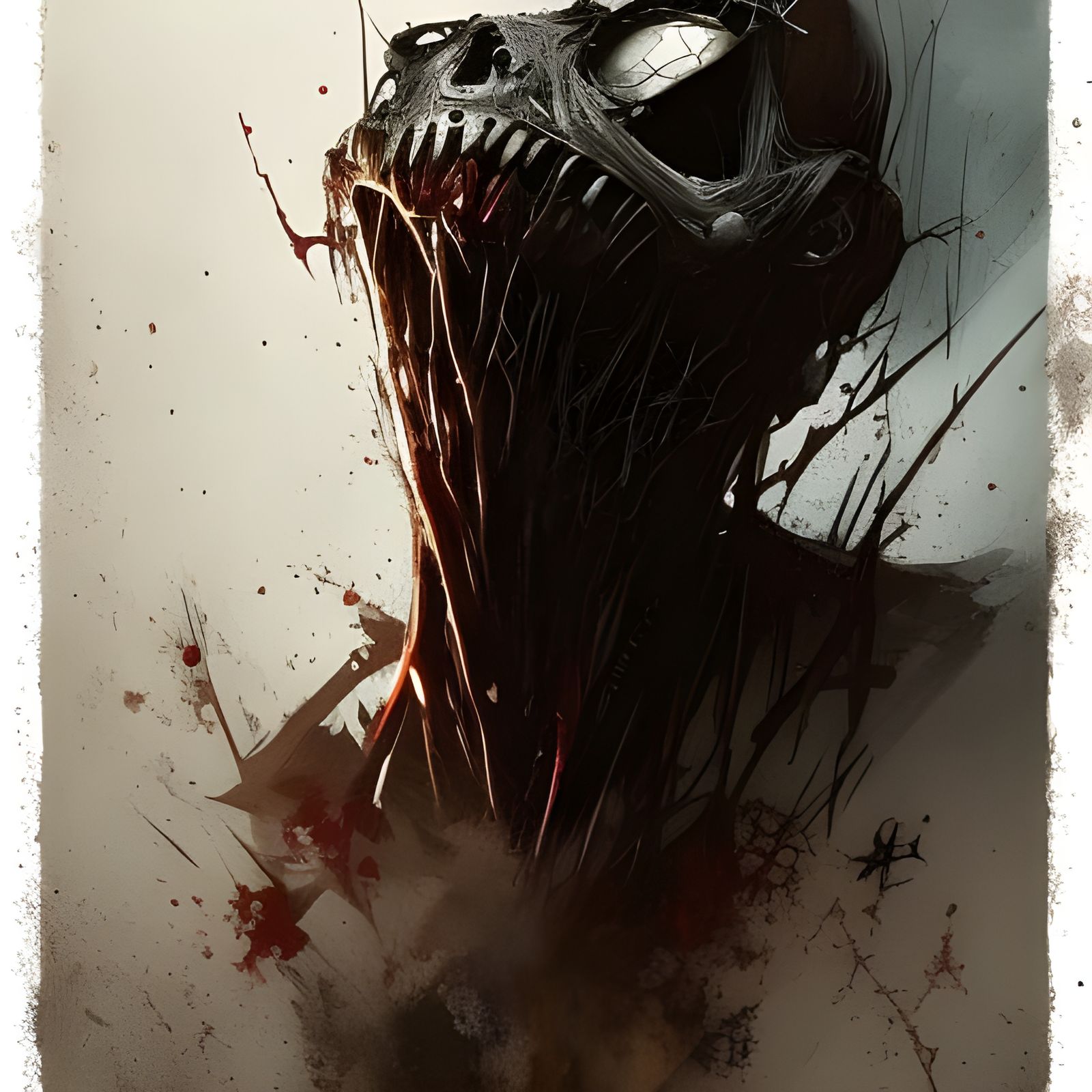 Sinister Rotting Head in Dark Fantasy Style