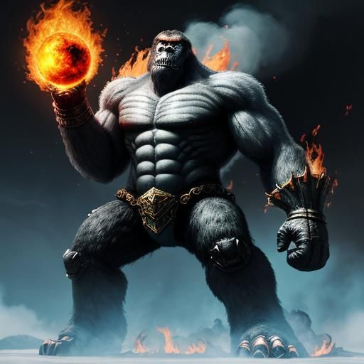 Giant, Four-Armed Creature Holds the World in Inferno