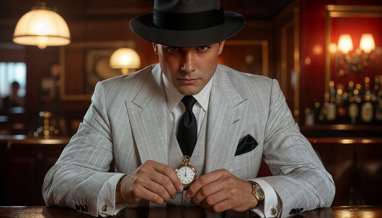Elegant Man in Fedora: Film Noir Style