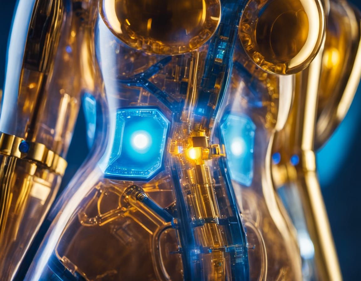 Biopunk Android Belly with Fetus in Sci-Fi Scan