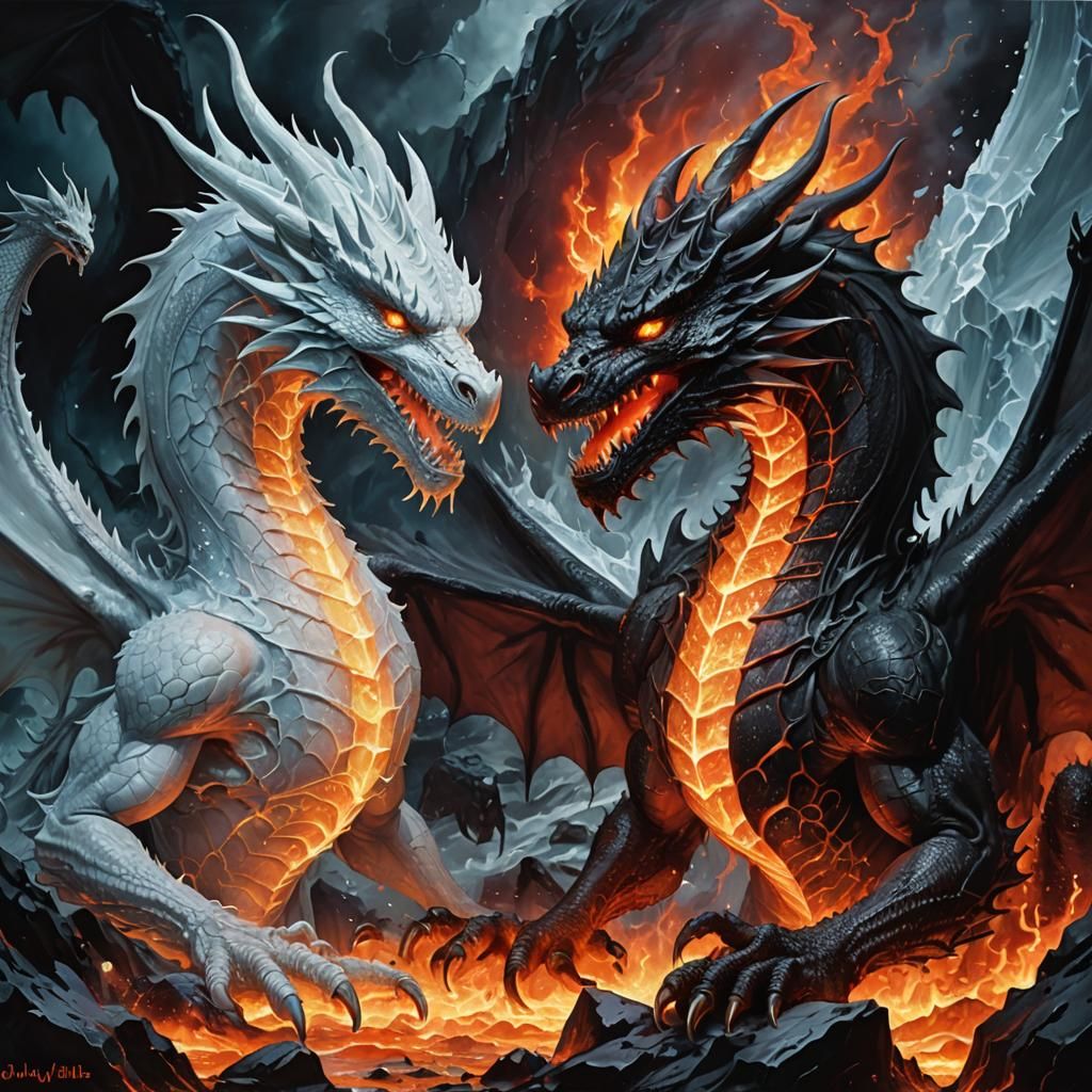 "duality of lava and ice"