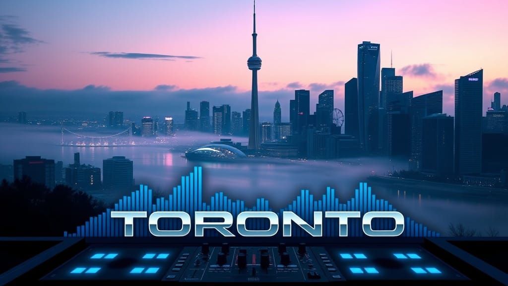 Futuristic Toronto Cityscape with EDM Vibe