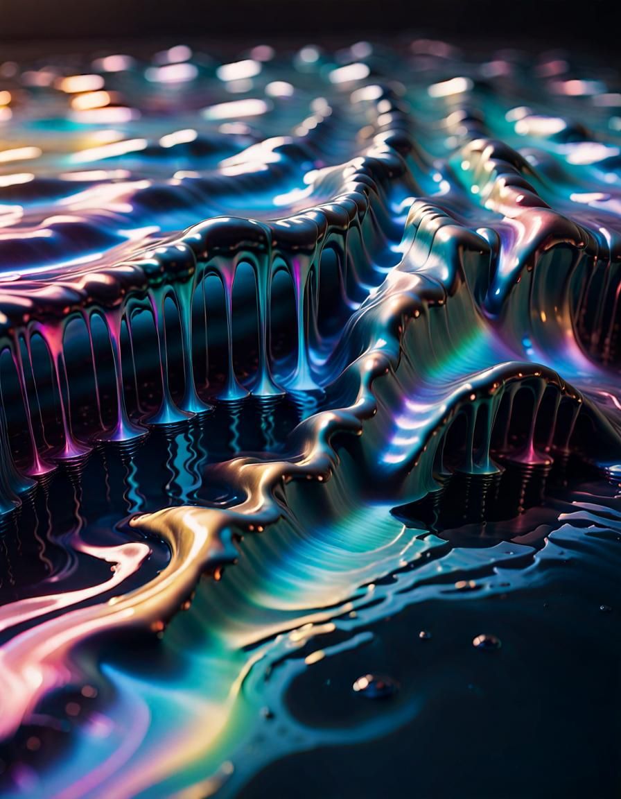 Abstract Cosmic Prism with Water Ripple Reflection