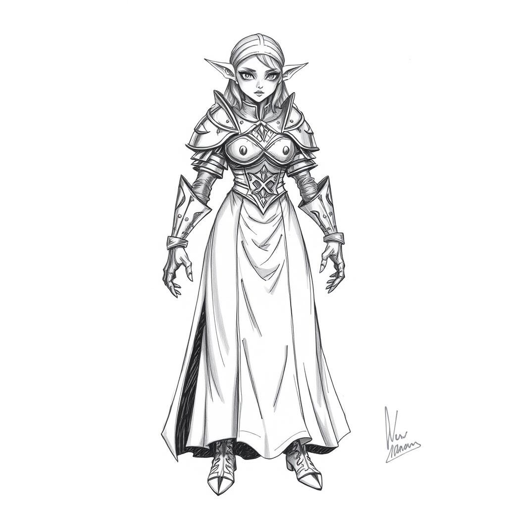 Armored Figure in Metallic Clothing and Dress