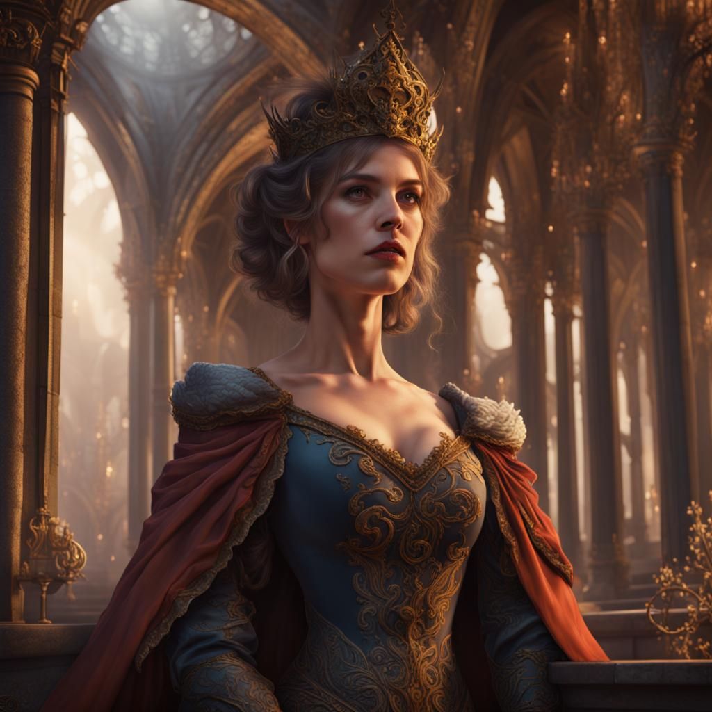 Detailed Matte Painting of a Lady-in-Waiting