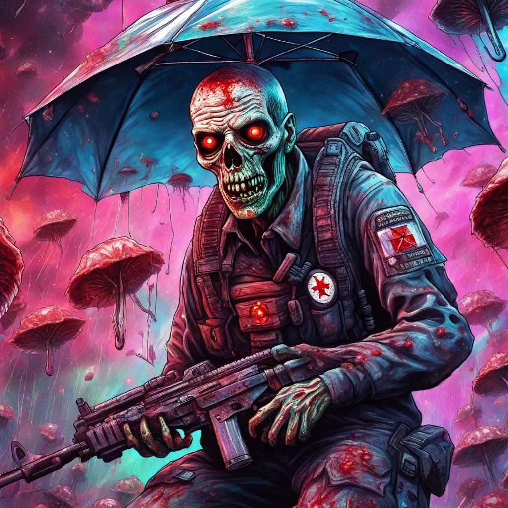 Zombie Feast: Astral Cosmic Illustration