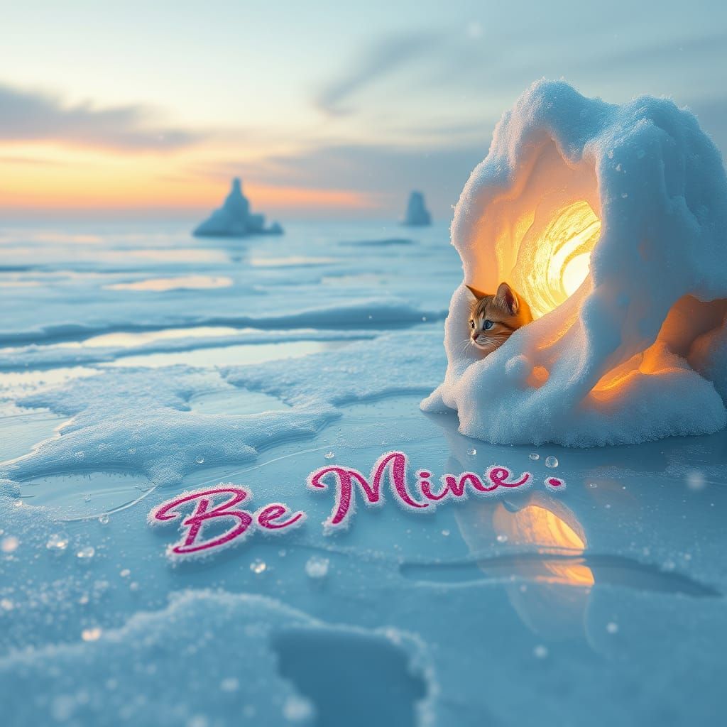 Frozen Winter Wonderland with Shaking Valentine's Message