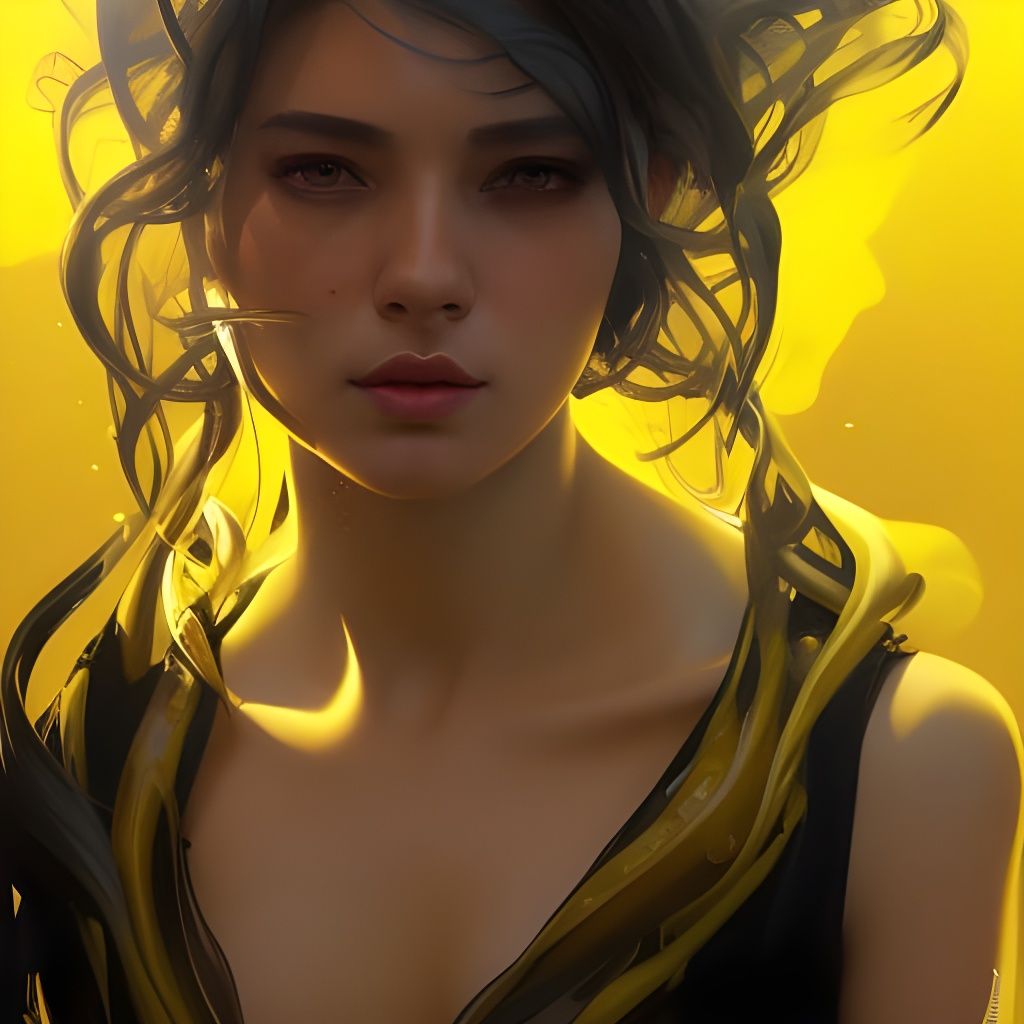 Venomous Portrait in the Style of Art Nouveau