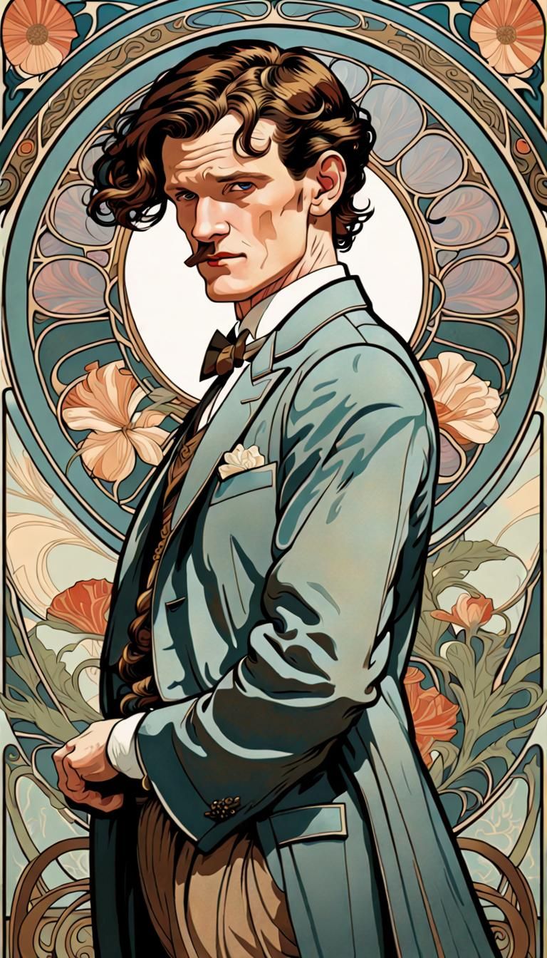 Matt Smith Portrait in Art Nouveau Style