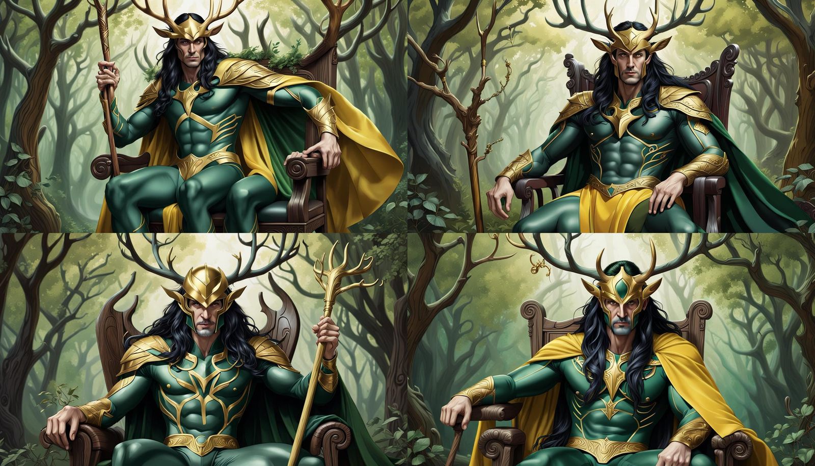 Hyperrealistic Loki, God of Lies, in Vibrant Colors