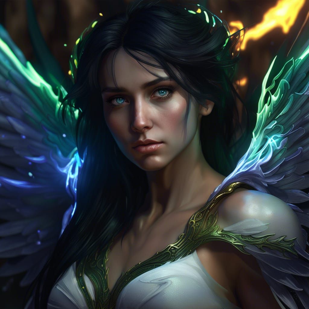 Beautiful Blue and Green Angel