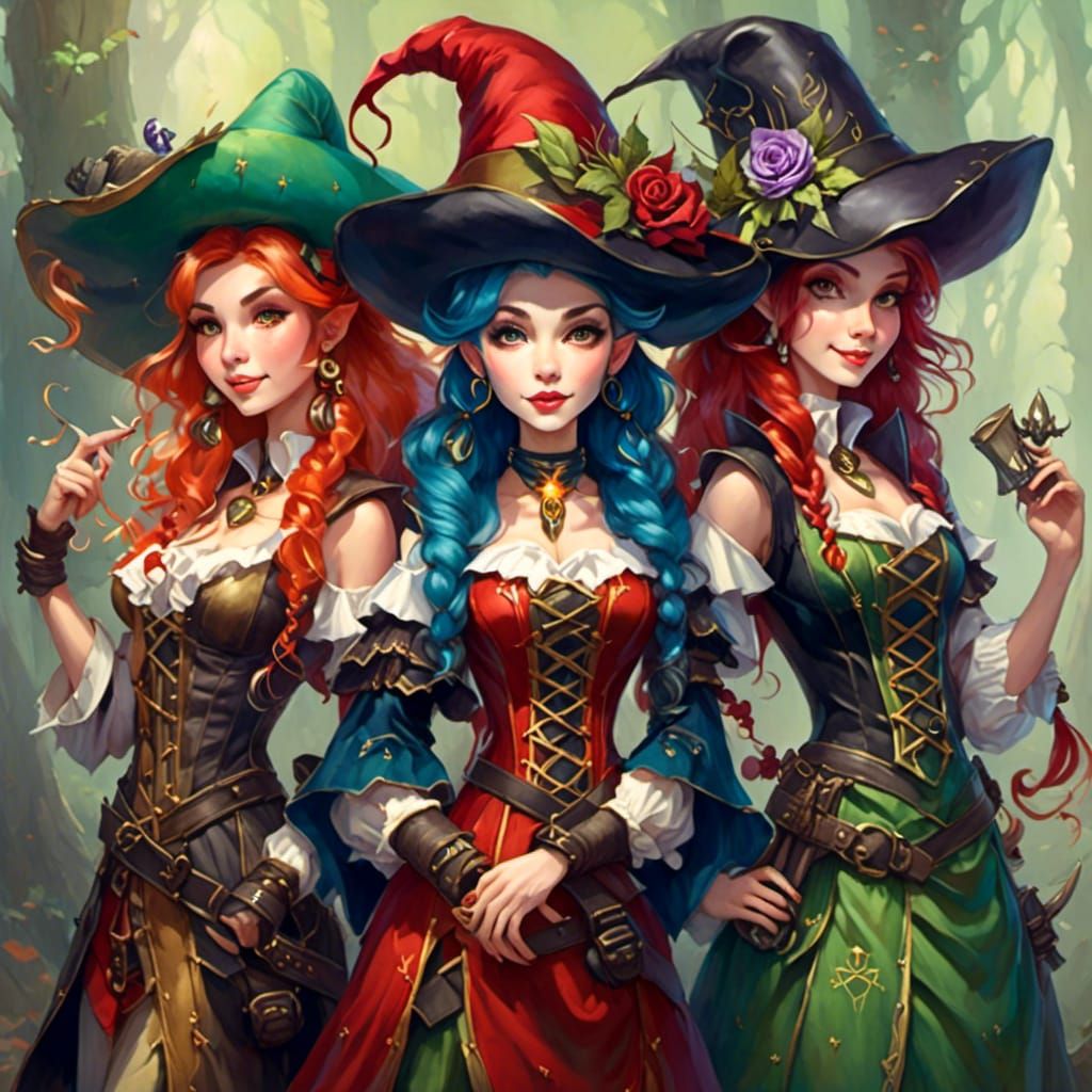 Faerie Elf Pirate Sisters: Vixyna, FizzyElf and Helix