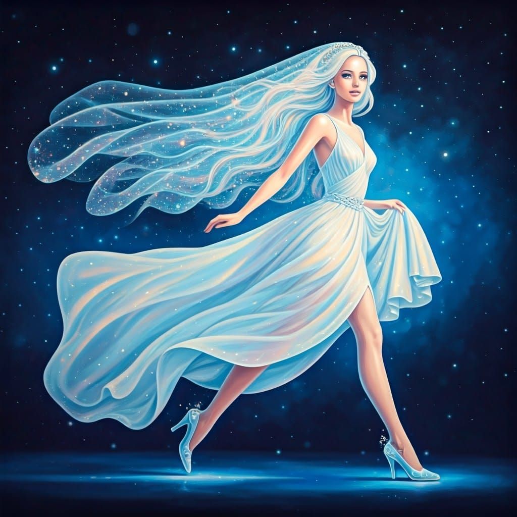 Surreal Goddess Shines in Celestial Splendor