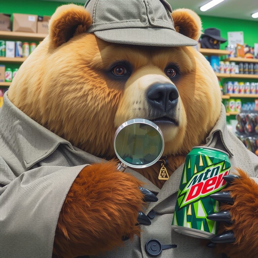 Sherlock Bear Investigates Mountain Dew