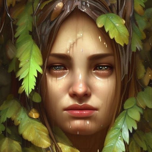 Mournful Nature Goddess Cries Molten Tears