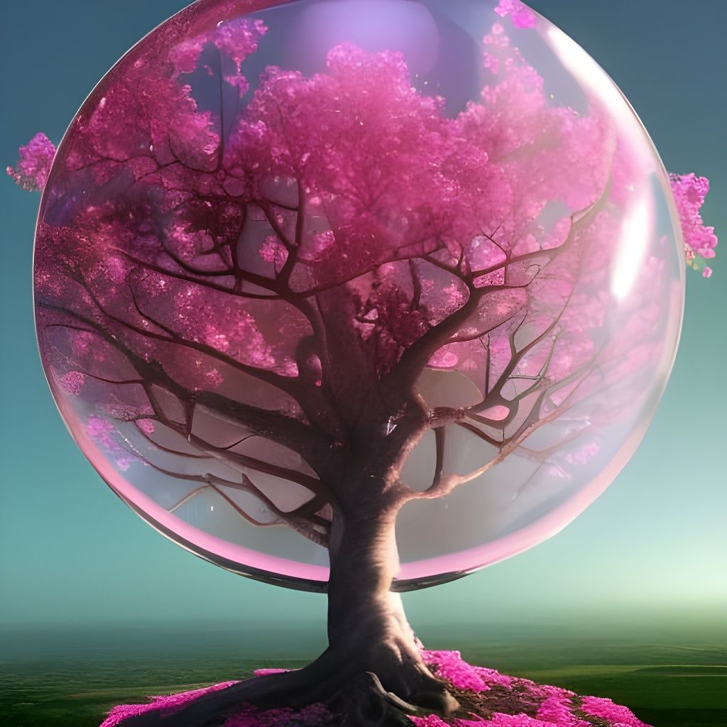 Celestial Fairy Tree of Love in Glass Dome
