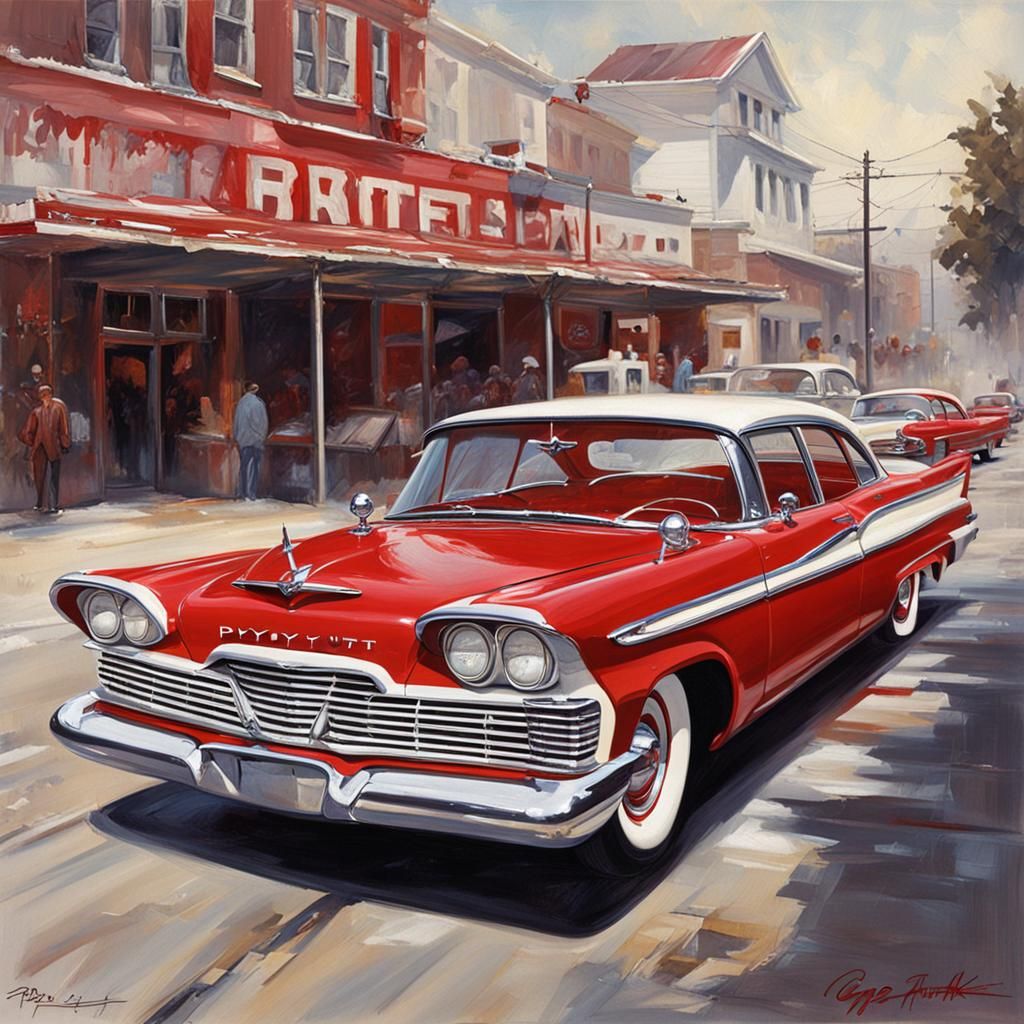 Sinister 1958 Plymouth Fury, Digital Painting