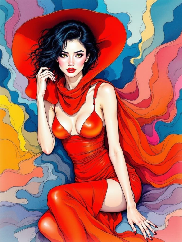 Ethereal Futuristic Heroine Illuminates the Night