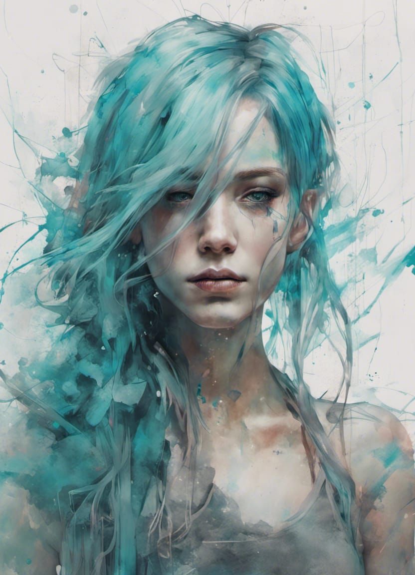 Neon Cyberpunk Girl Portrait in Hyper-Realistic Style