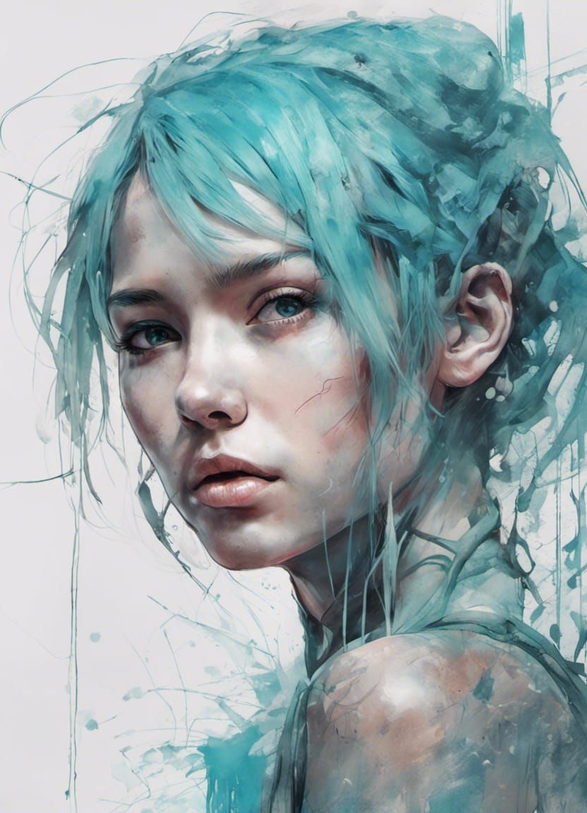 Neon Cyberpunk Girl: Hyper-Realistic Digital Illustration