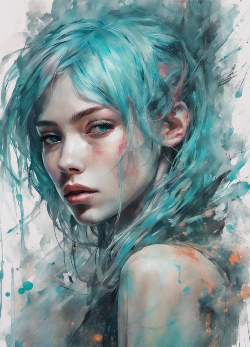 Neon Cyberpunk Mystery Girl Portrait