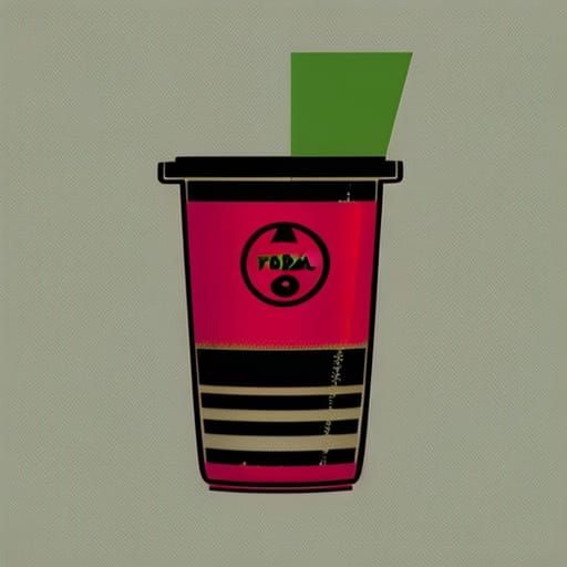 Boba Tea in Pop Art Screen Print Style