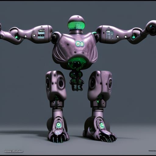 Detailed Matte Painting of a Robot Alien