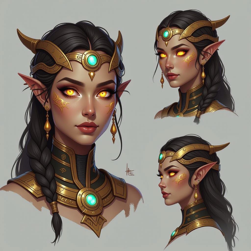 Beautiful Female Dwemer Character Advanced in Technology