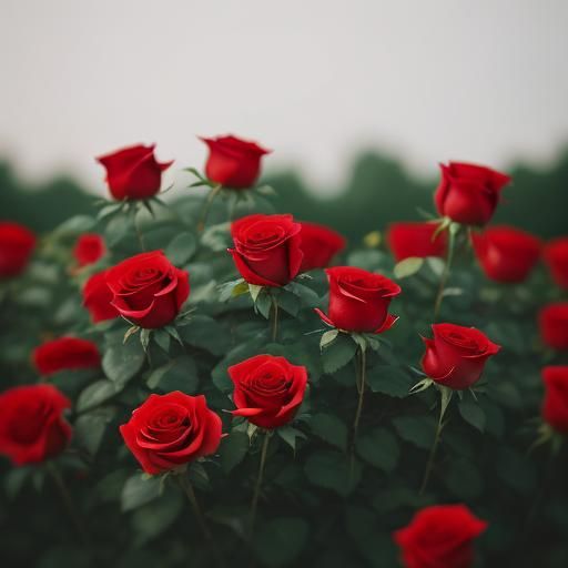 Stunning Red Roses in Professional Photography Style