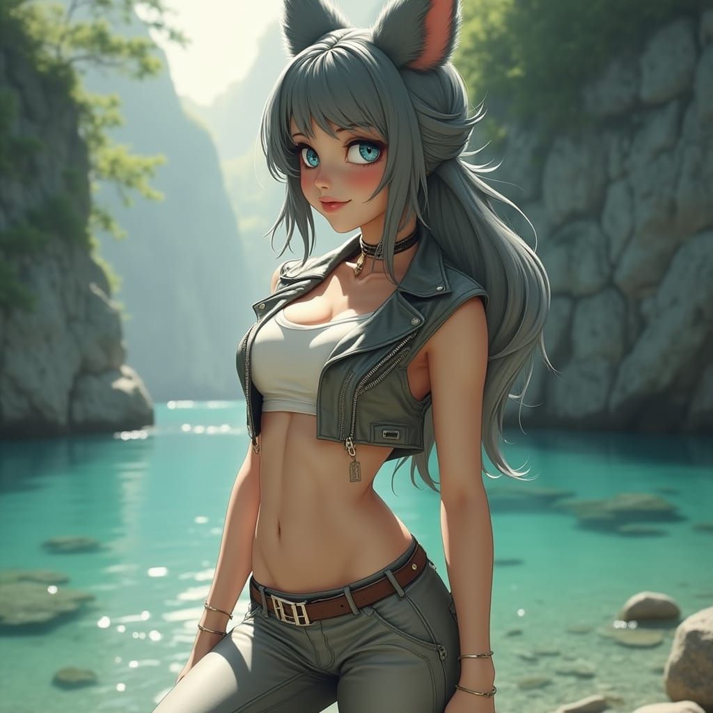 Confident Lapin Woman in Modern Fashion