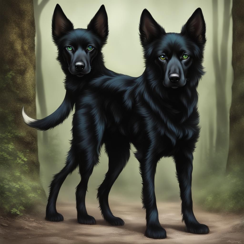 Goddess with Dog Features and Heterochromatic Eyes