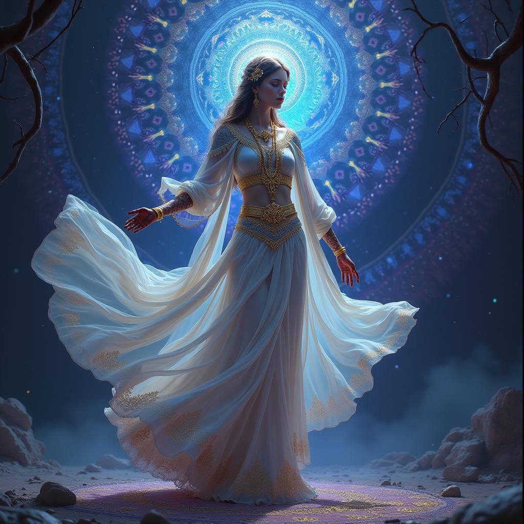 Ethereal Indian Spirit in Mystical Setting